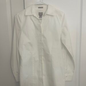 Chico's Crisp White Dress Shirt for Women. Wrinkle Resistant